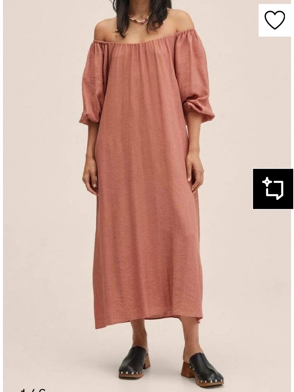 Mango Rust Orange Peasant dress
